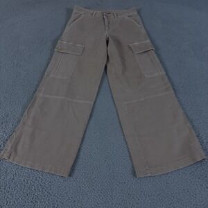 American Eagle Pants Womens 8 Tan Cargo High Rise Baggy Wide Leg Real Good